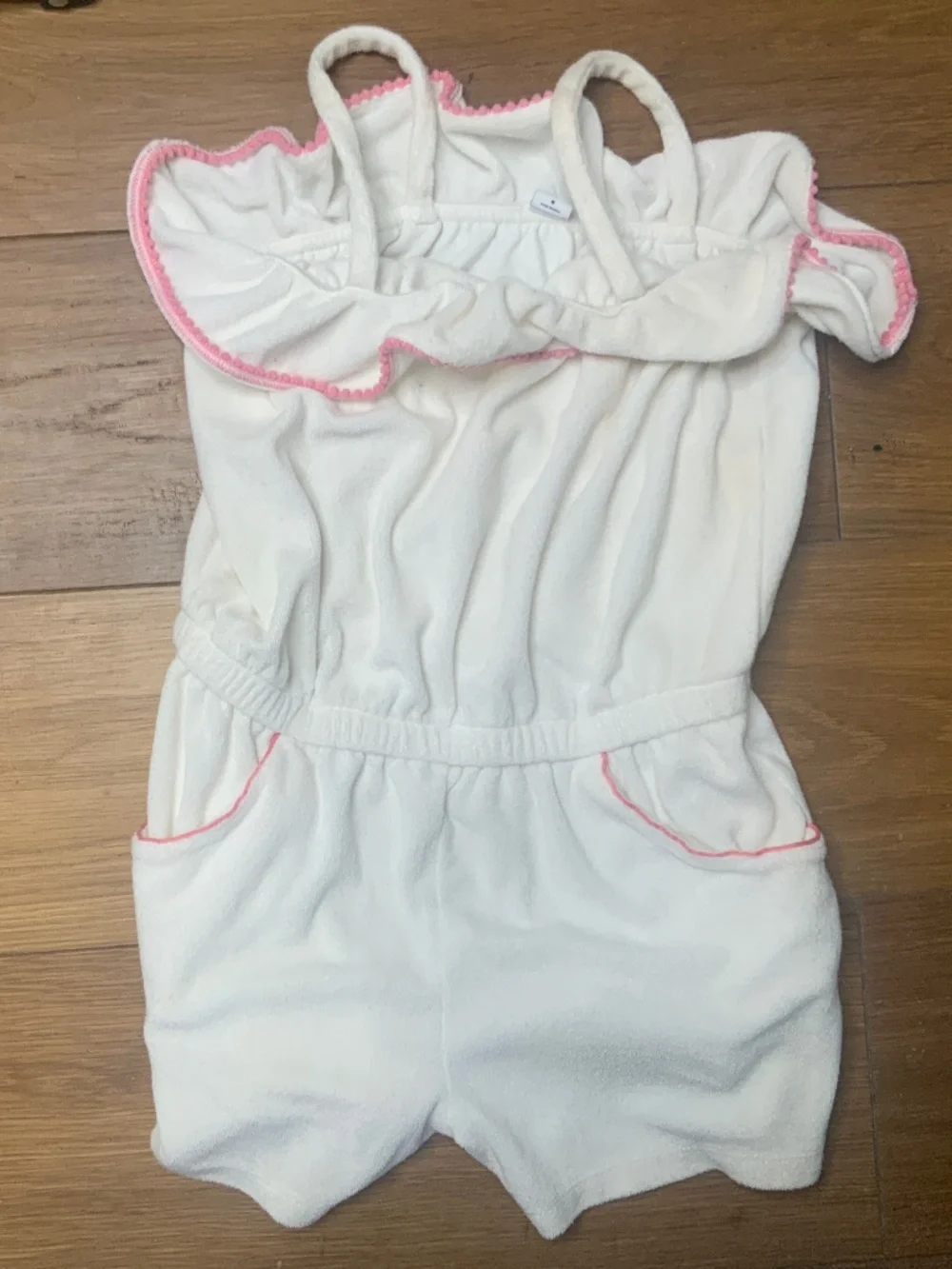 Janie and Jack White and Pink Playsuit Shorts